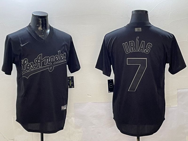 Men Los Angeles Dodgers #7 Urias Black Throwback Game 2025 Nike MLB Jersey style 02251